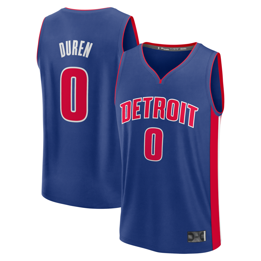 Ddoa D.Pistons #0 Jalen Duren  Blue Fast Break Replica Jerseys - Icon Edition