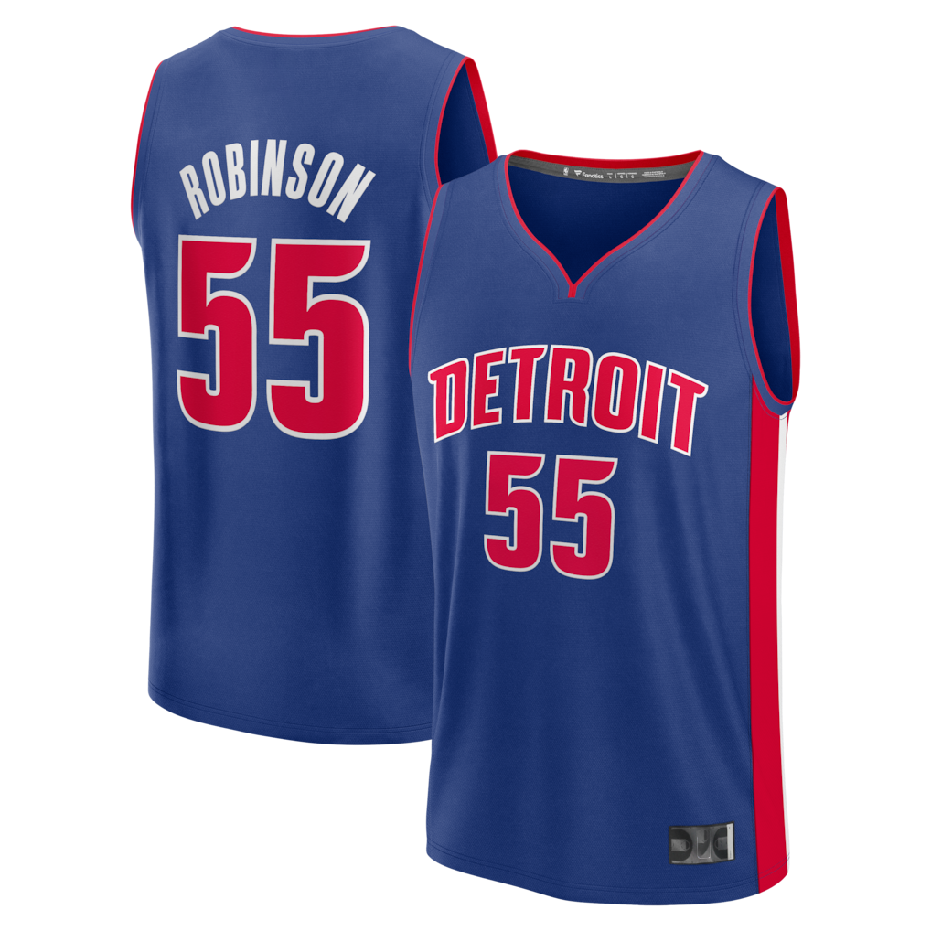 Ddoa D.Pistons #55 Duncan Robinson  Blue Fast Break Jerseys - Icon Edition
