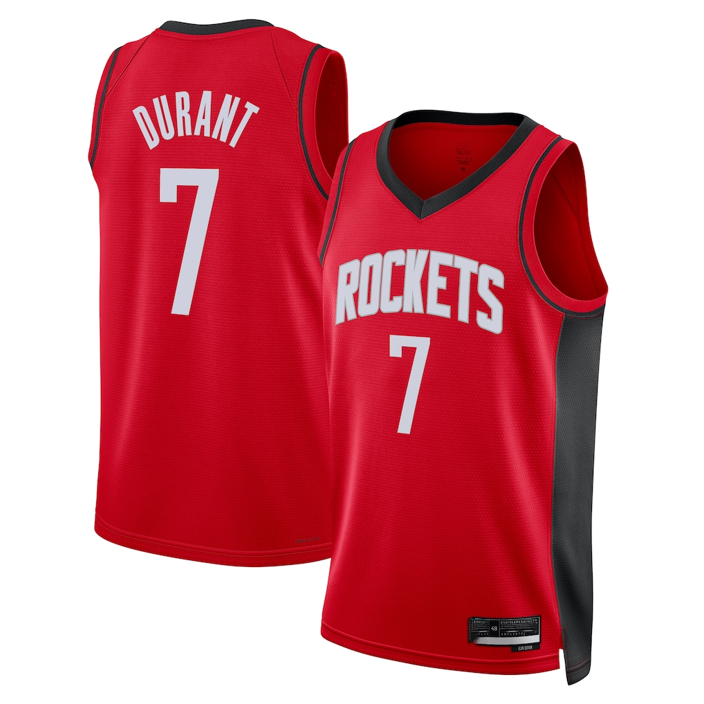 Ddoa H.Rockets #7 Kevin Durant Red Swingman Player Stitched Jerseys-Icon Edition
