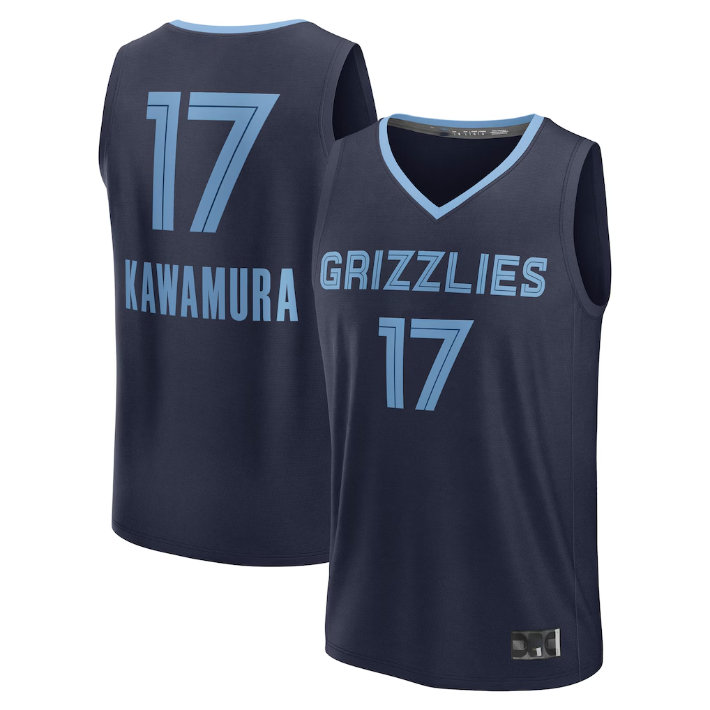 Ddoa M.Grizzlies #17 Yuki Kawamura Navy Fast Break Replica Player Stitched Jerseys- Icon Edition