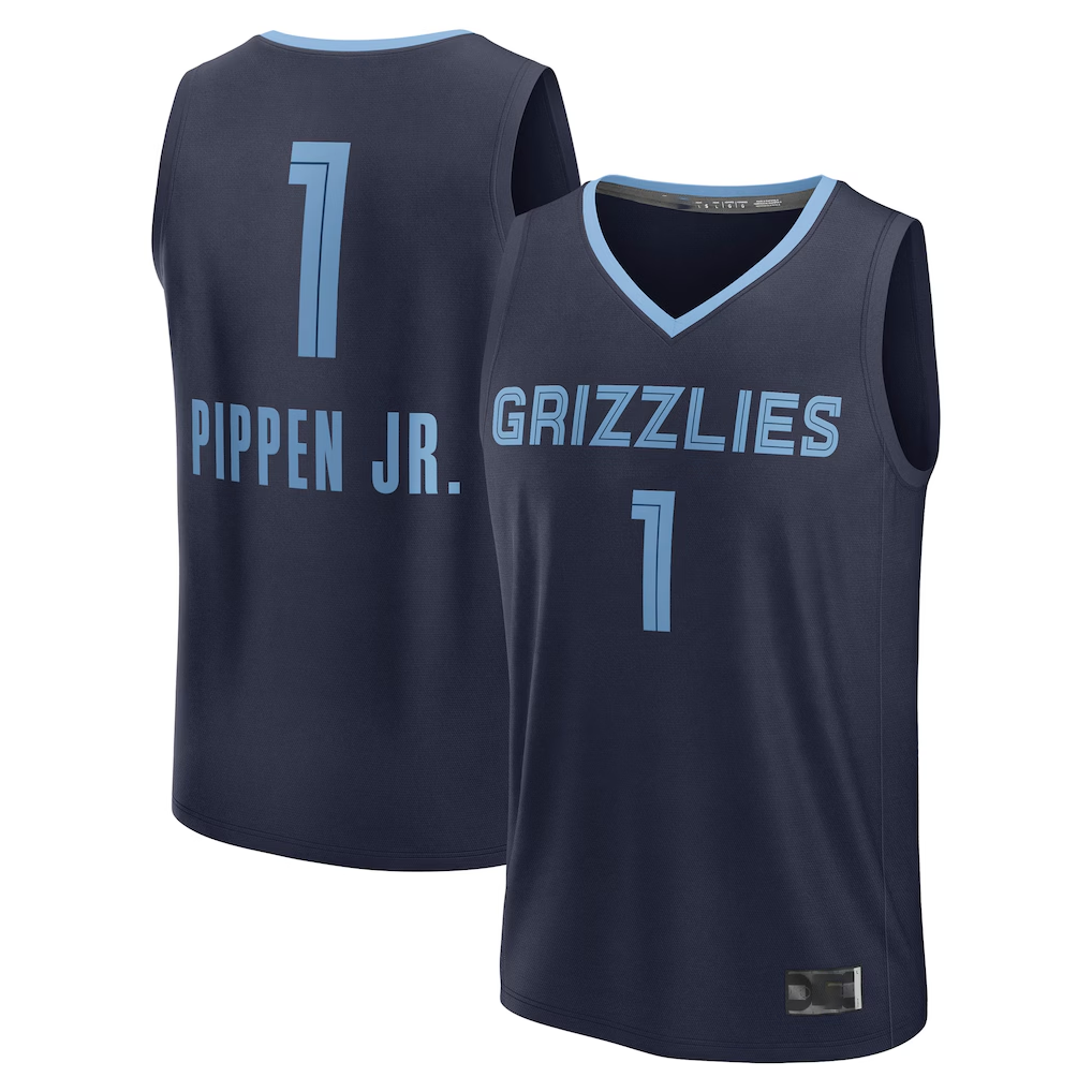 Ddoa M.Grizzlies #1 Scotty Pippen Jr. Navy Fast Break Replica Player Stitched Jerseys- Icon Edition