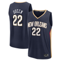 Ddoa NO.Pelicans #22 Derik Queen Navy Fast Break Replica Stitched Jerseys- Icon Edition