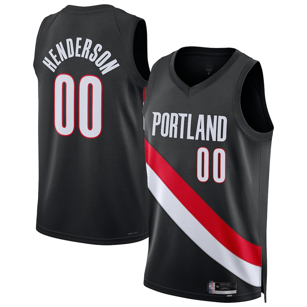 Ddoa PT.Blazers #00 Scoot Henderson Black Swingman Jerseys - Icon Edition
