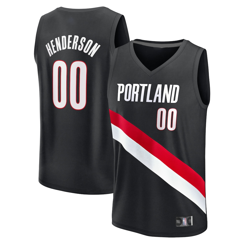 Ddoa PT.Blazers #00 Scoot Henderson Fanatics Black Fast Break Replica Jerseys - Icon Edition