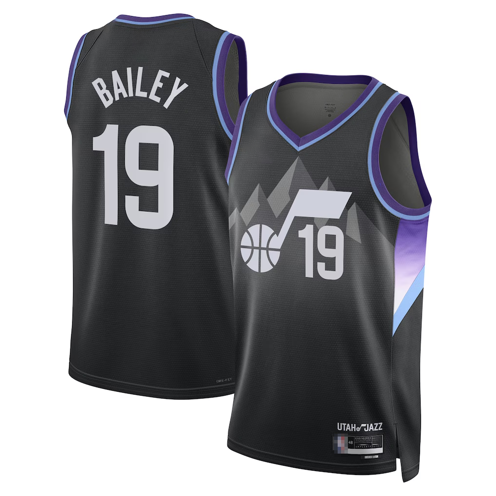Ddoa U.Jazz #19 Ace Bailey Black Swingman Player Jerseys - Statement Edition