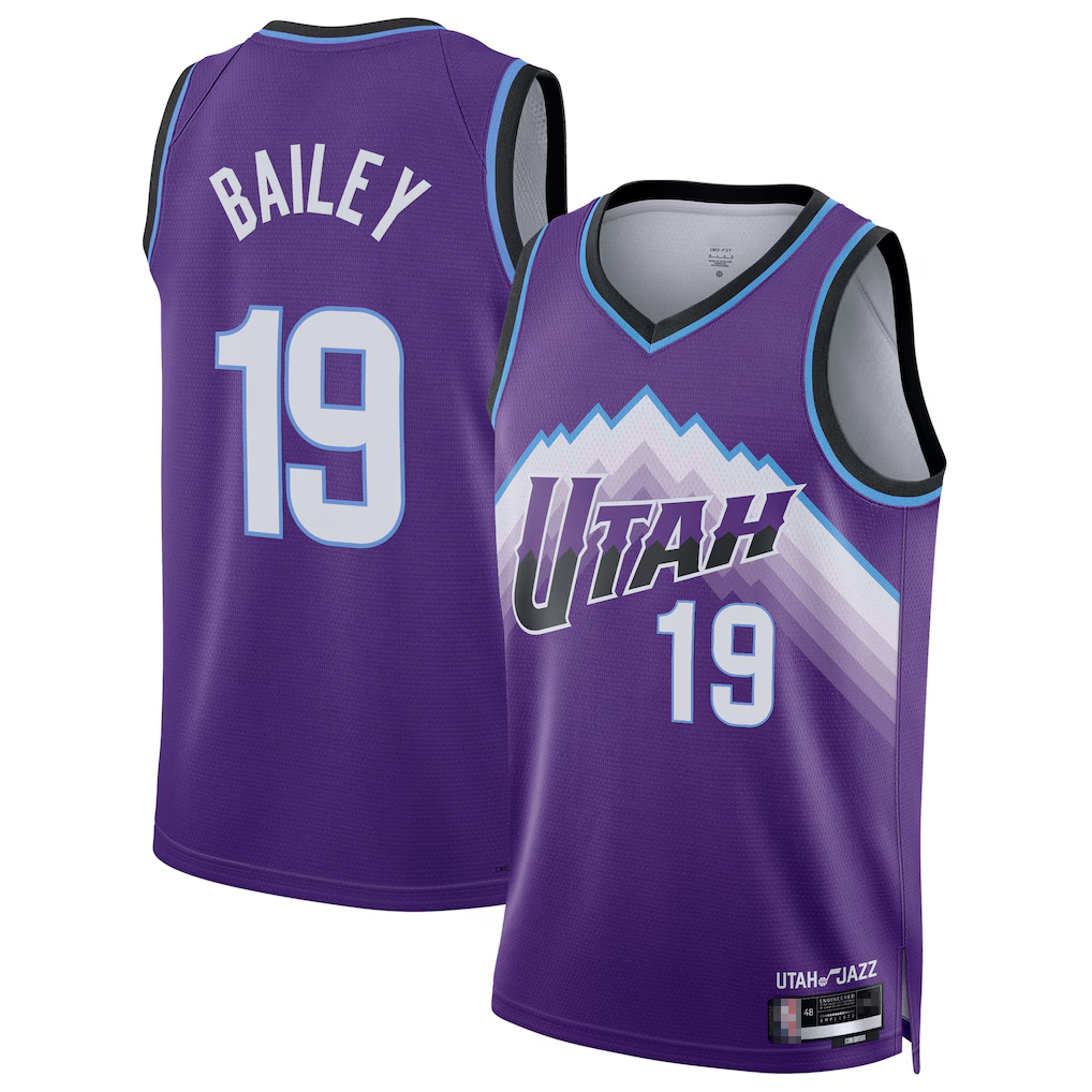 Ddoa U.Jazz #19 Ace Bailey Purple Swingman Jerseys - Icon Edition