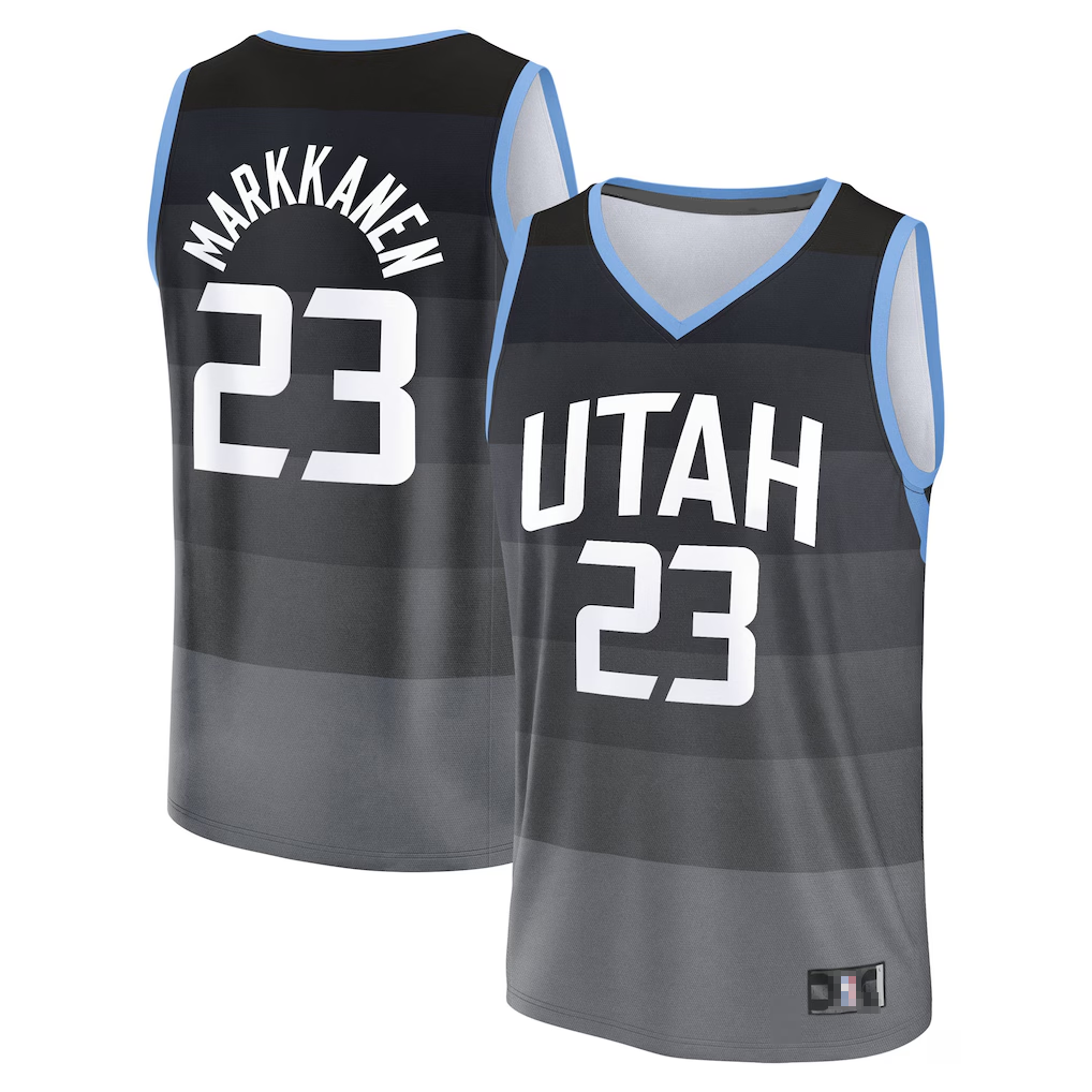 Ddoa U.Jazz #23 Lauri Markkanen Fanatics Black 2025-2026 City Edition Fast Break Jerseys