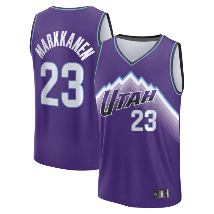 Ddoa U.Jazz #23 Lauri Markkanen Fanatics Purple Fast Break Replica Jerseys - Icon Edition