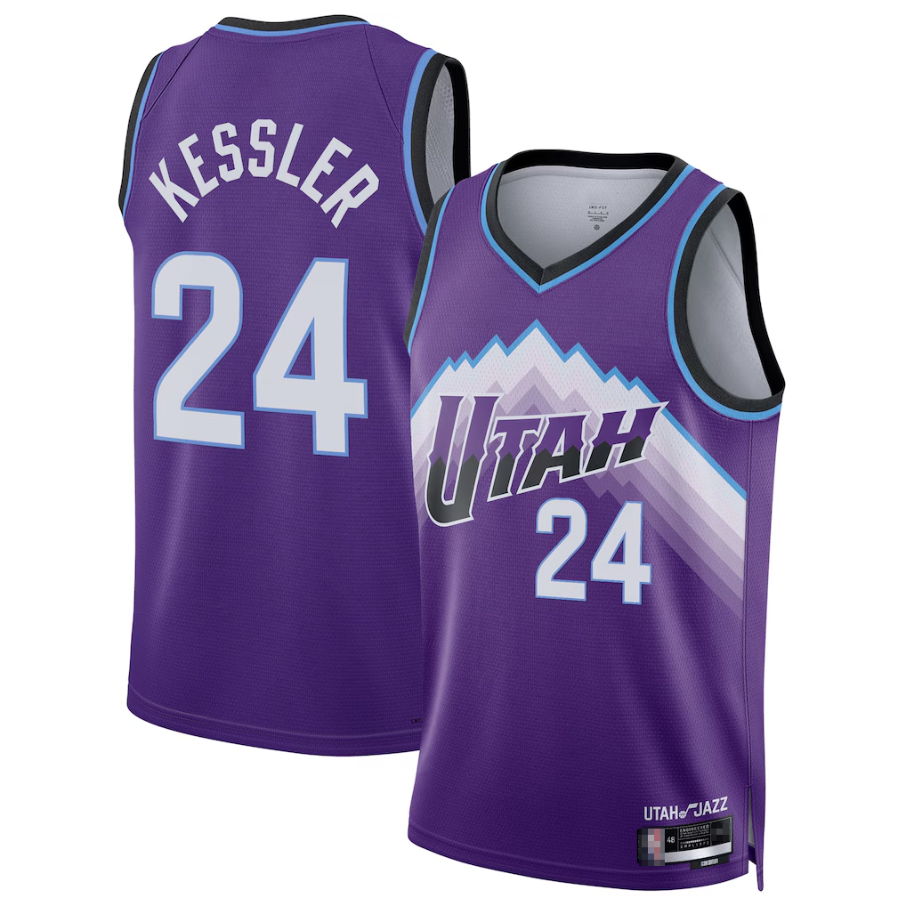 Ddoa U.Jazz #24 Walker Kessler Purple Swingman Jerseys- Icon Edition