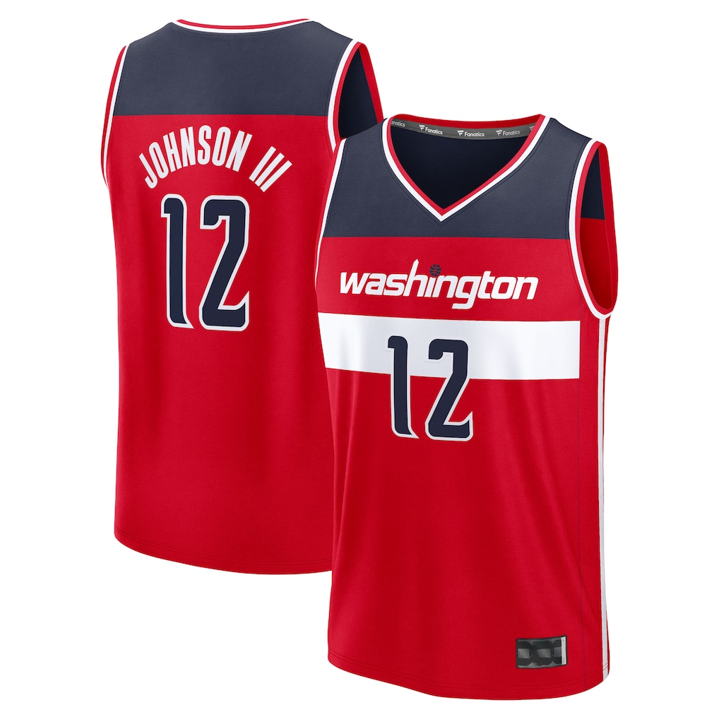 Ddoa W.Wizards #12 Tre Johnson III Red 2025  Draft First Round Pick Fast Break Replica Jerseys - Icon Edition