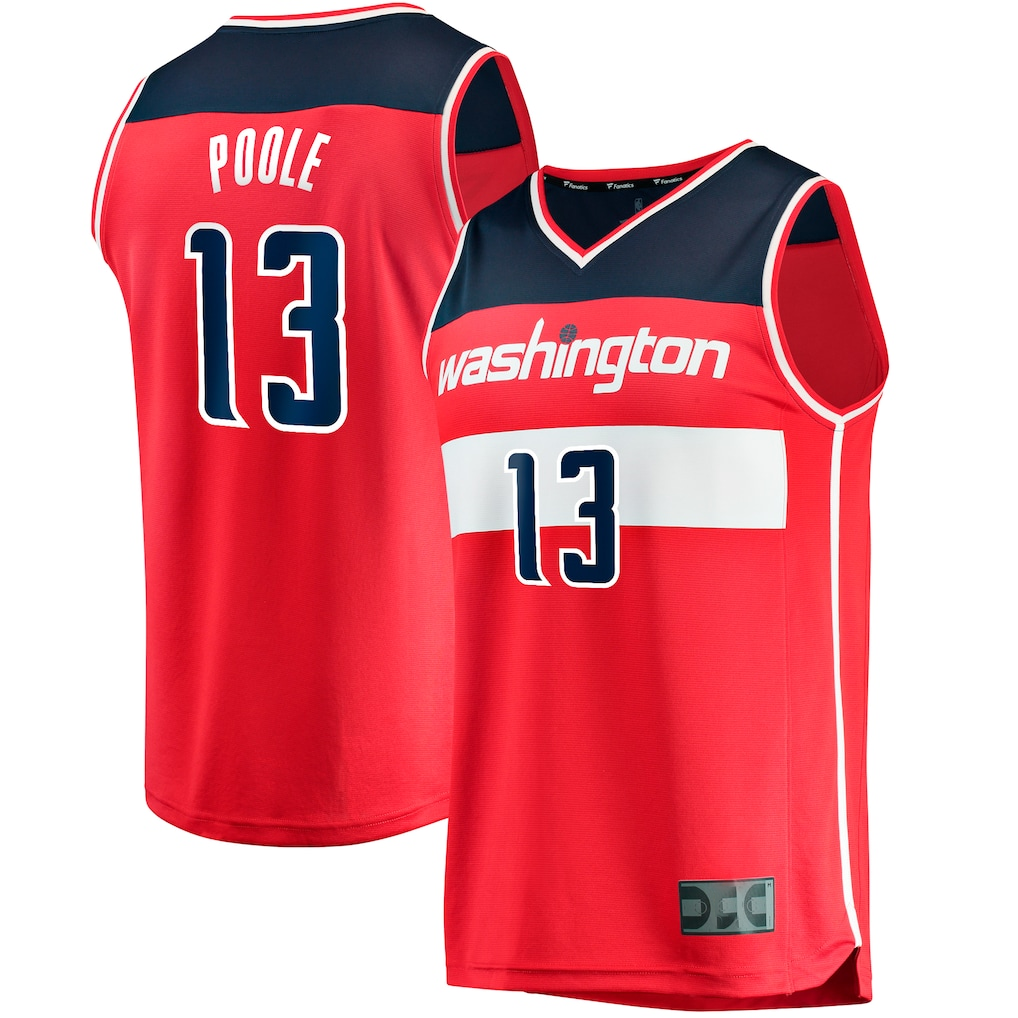 Ddoa W.Wizards #13 Jordan Poole Red Fast Break Player Jerseys - Icon Edition