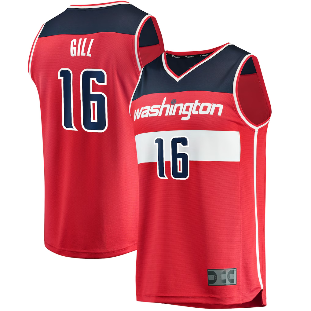 Ddoa W.Wizards #16 Anthony Gill Red Fast Break Replica Jerseys - Icon Edition