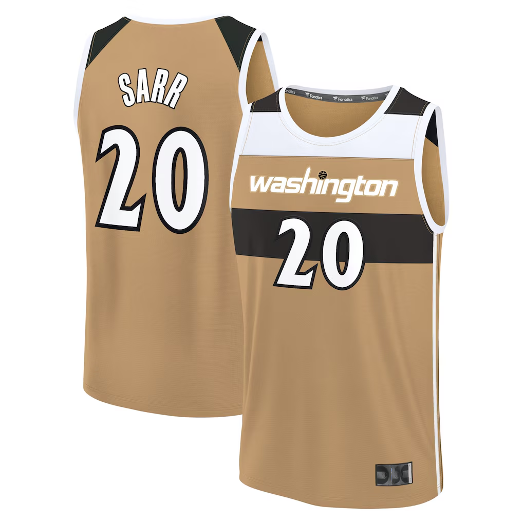 Ddoa W.Wizards #20 Alex Sarr Gold 2025-26 City Edition Fast Break Jerseys