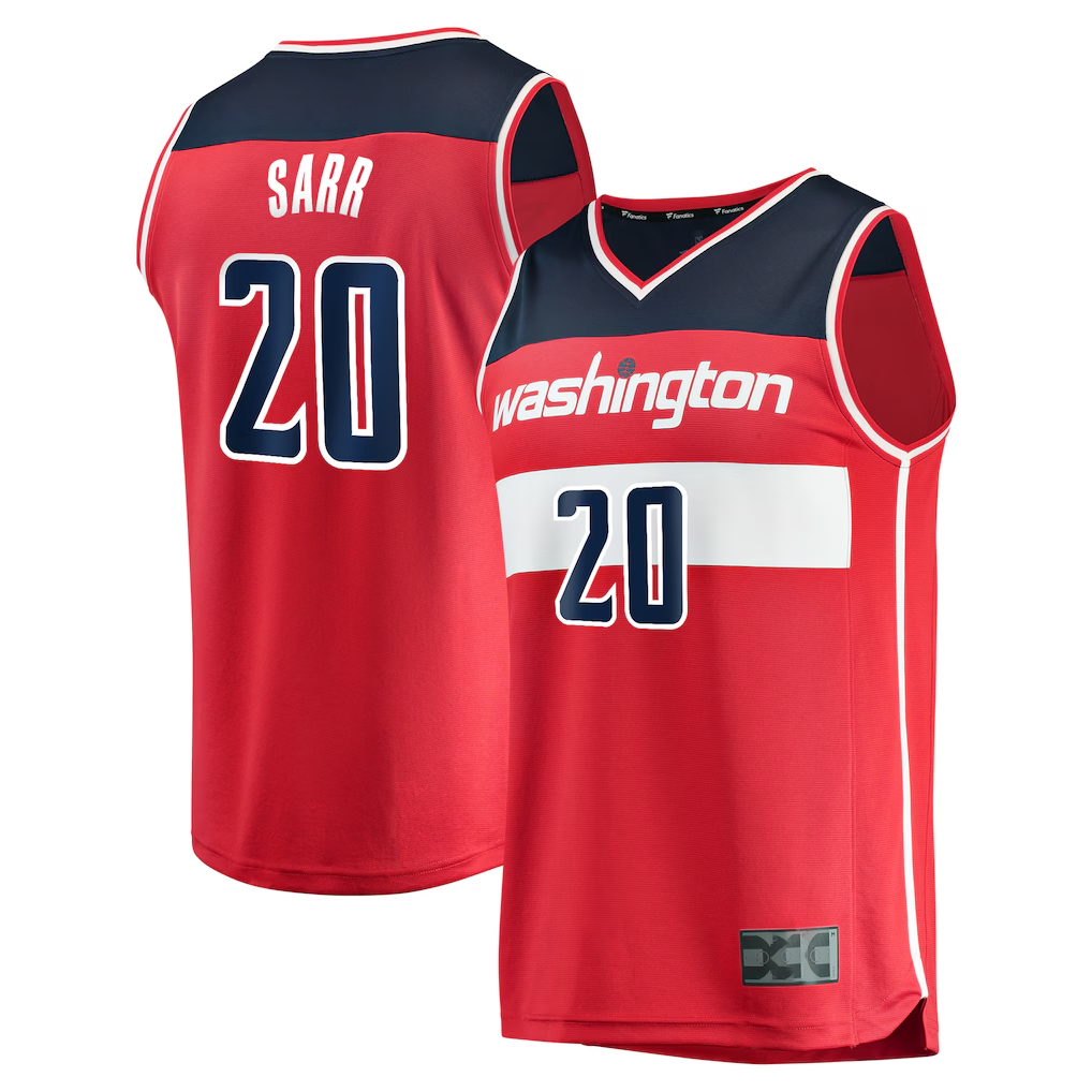 Ddoa W.Wizards #20 Alexandre Sarr Red Fast Break Replica Player Jerseys - Icon Edition