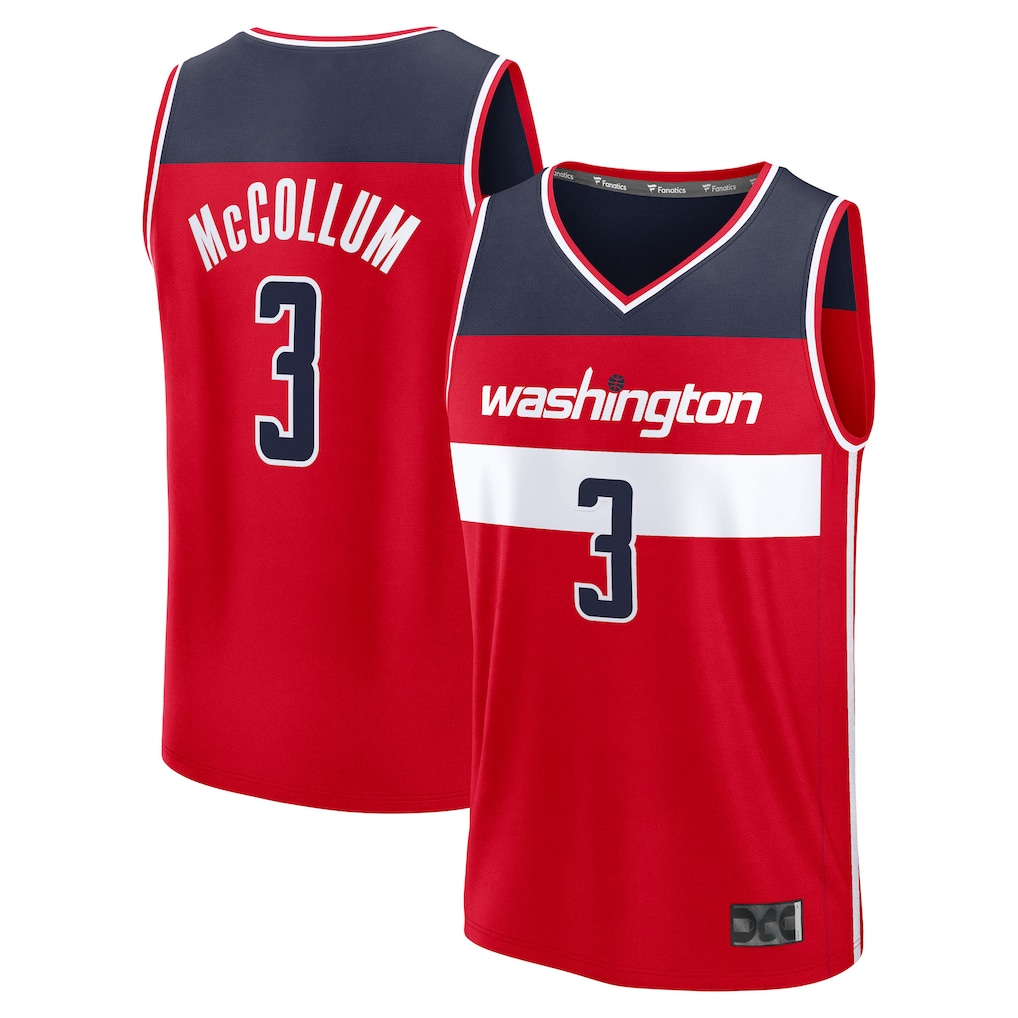 Ddoa W.Wizards #3 CJ McCollum Red Fast Break Replica Player Jerseys - Icon Edition