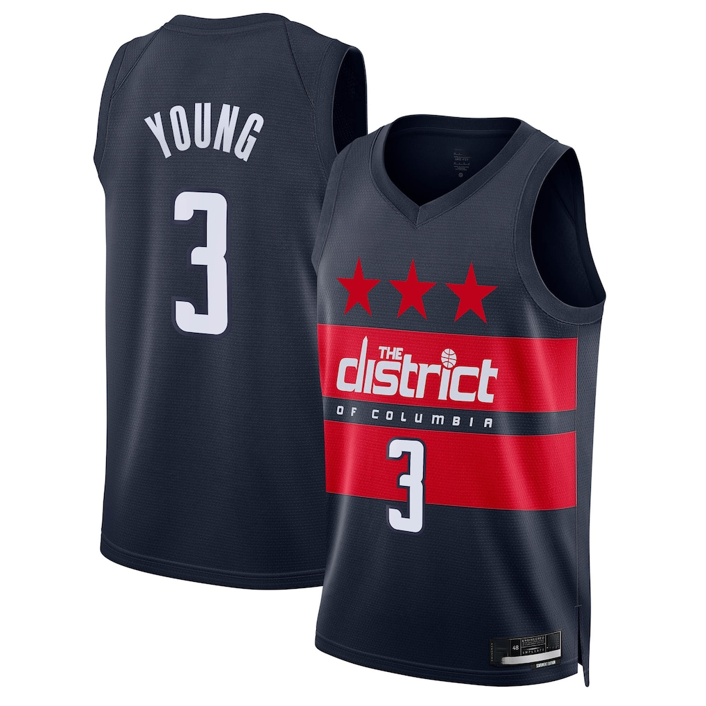 Ddoa W.Wizards #3 Trae Young Navy Swingman Jerseys - Statement Edition