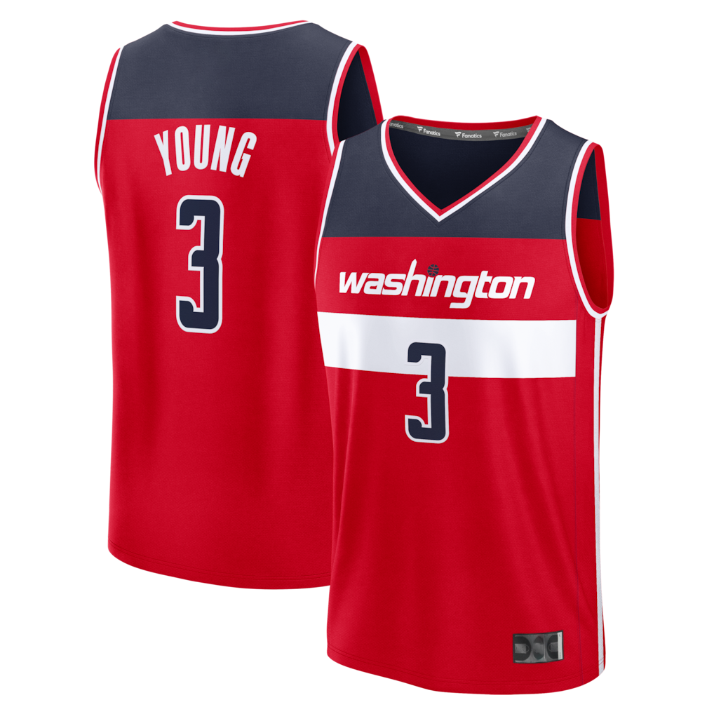 Ddoa W.Wizards #3 Trae Young Red Fast Break Jerseys - Icon Edition