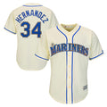 S.Mariners #34 Felix Hernandez Player Cream Majestic Home Cool Base Limited Ddoa Stitched Jerseys