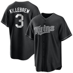 M.Twins #3 Harmon Killebrew Player Black Home Game Ddoa Stitched Jerseys