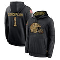 C.Browns #1 KC Concepcion Player Black Salute to Service Pullover Hoodies Limited Ddoa Stitched Jerseys