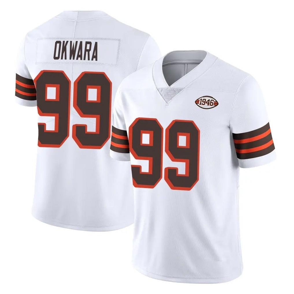 C.Browns #99 Julian Okwara Player White Limited  Vapor 1946 Collection Alternate Game Ddoa Stitched Jerseys
