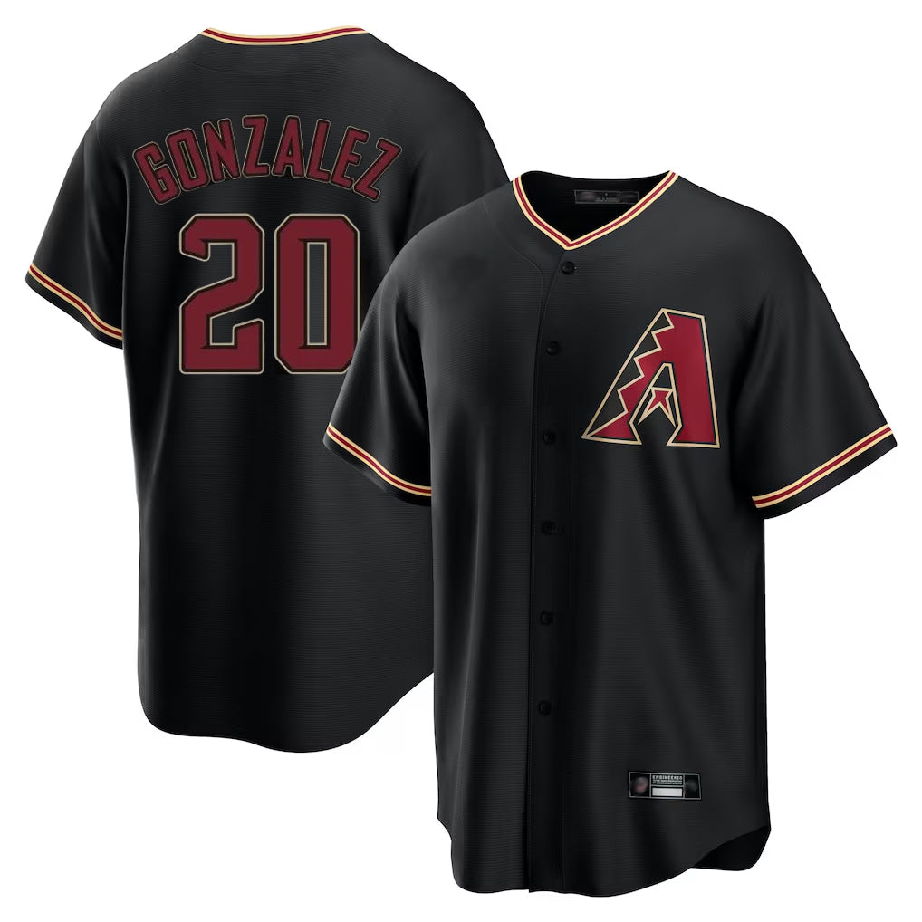 A.Diamondbacks #20 Luis Gonzalez Player Black Limited Home Ddoa Stitched Jerseys