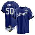 LA.Dodgers #50 Mookie Betts Player Royal World Series City Connect Home Game Ddoa Stitched Jerseys