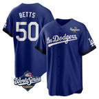LA.Dodgers #50 Mookie Betts Player Royal World Series City Connect Home Game Ddoa Stitched Jerseys