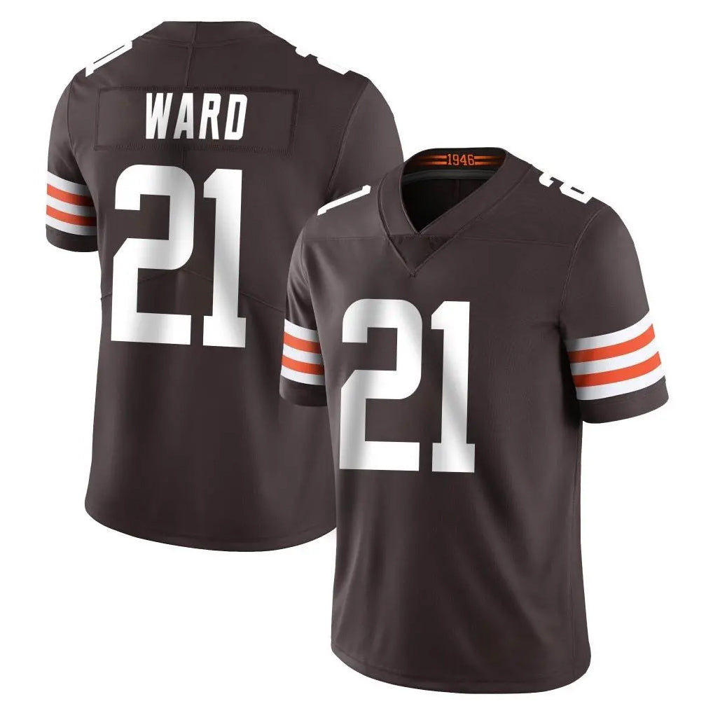C.Browns #21 Denzel Ward Player Brown Color Vapor Untouchable Limited Home Game Ddoa Stitched Jerseys