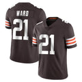 C.Browns #21 Denzel Ward Player Brown Color Vapor Untouchable Limited Home Game Ddoa Stitched Jerseys