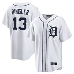 D.Tigers #13 Dillon Dingler Player White Home Game Ddoa Stitched Jerseys