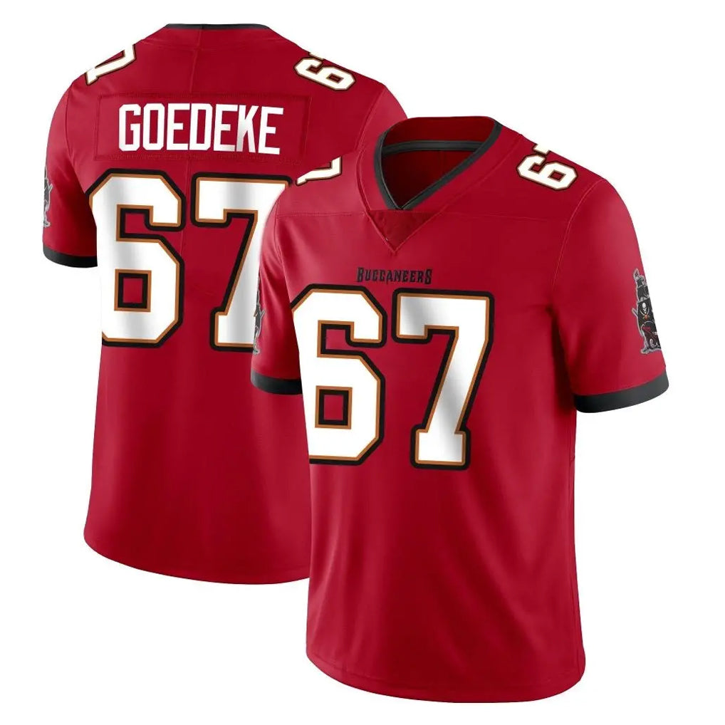 TB.Buccaneers #67 Luke Goedeke Player Red Limited Vapor Home Game Ddoa Stitched Jerseys