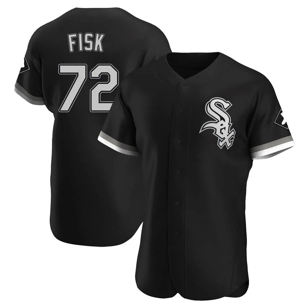C.White Sox #72 Carlton Fisk Player Black Limited Elite Home Ddoa Stitched Jerseys