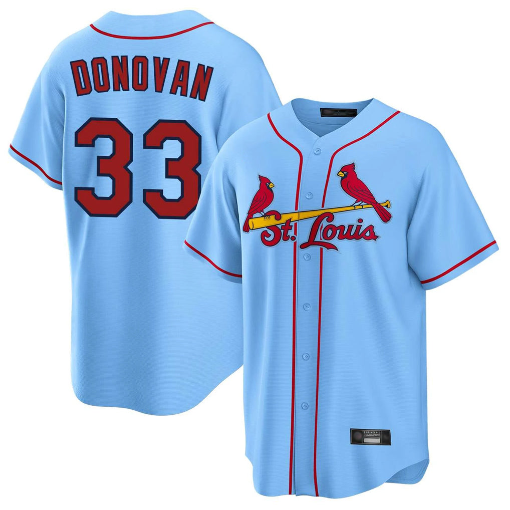St. Louis Cardinals #33 Brendan Donovan Player Light Blue Home Game Ddoa Stitched Jerseys