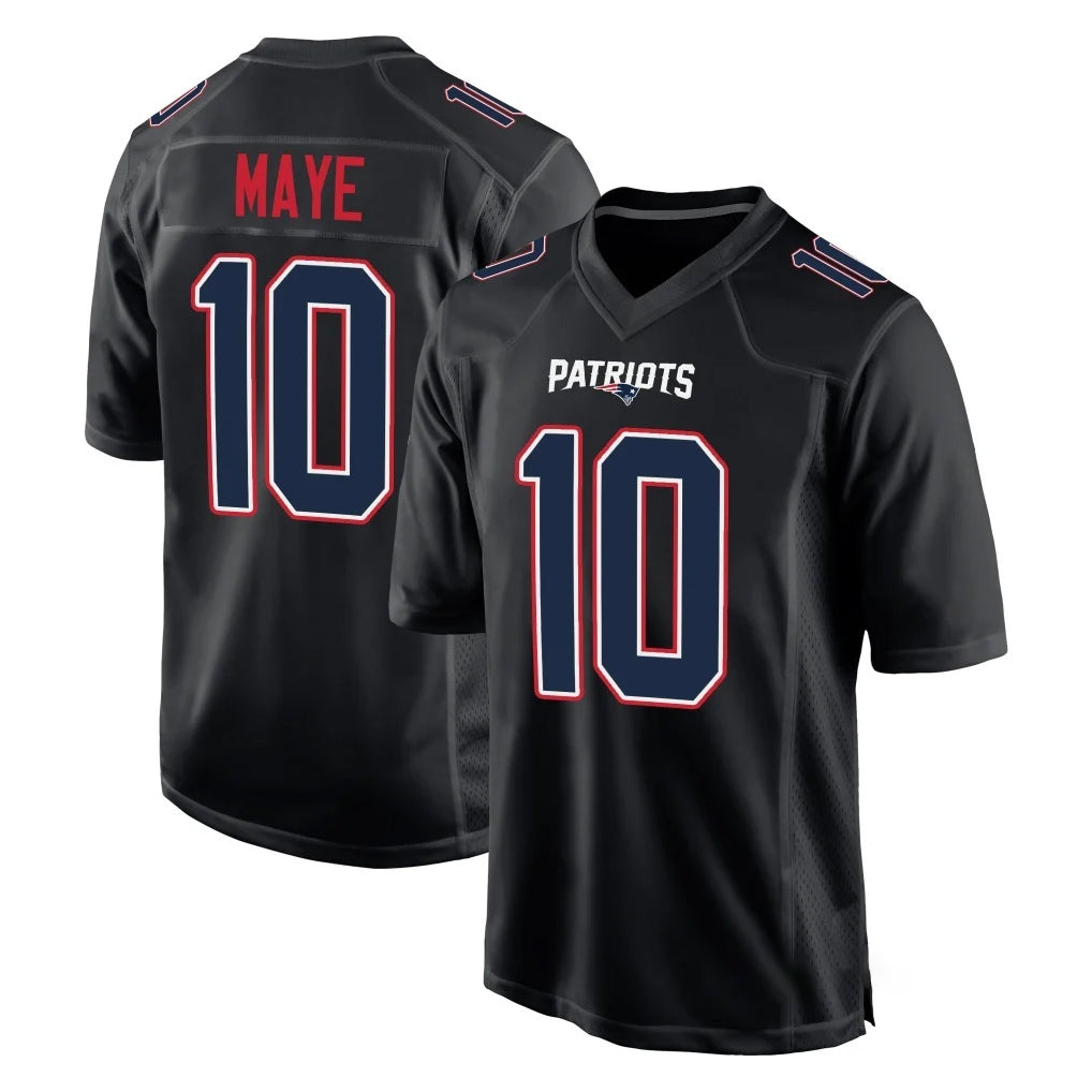 NE.Patriots #10 Drake Maye Player Carbon Fashion Limited Home Game Ddoa Stitched Jerseys