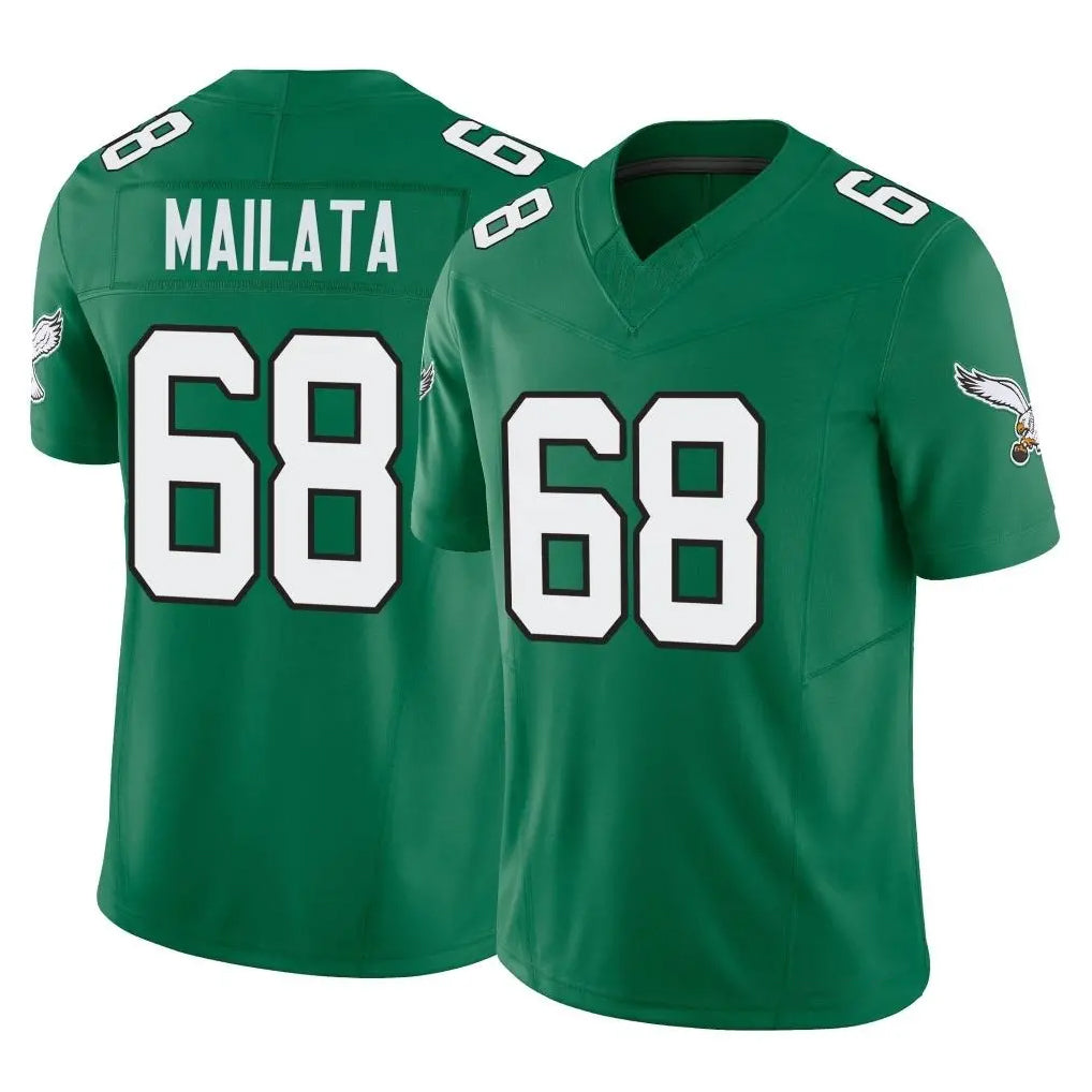 P.Eagles #68 Jordan Mailata Player Green Kelly Alternate Vapor F.U.S.E. Home Game Ddoa Stitched Jerseys