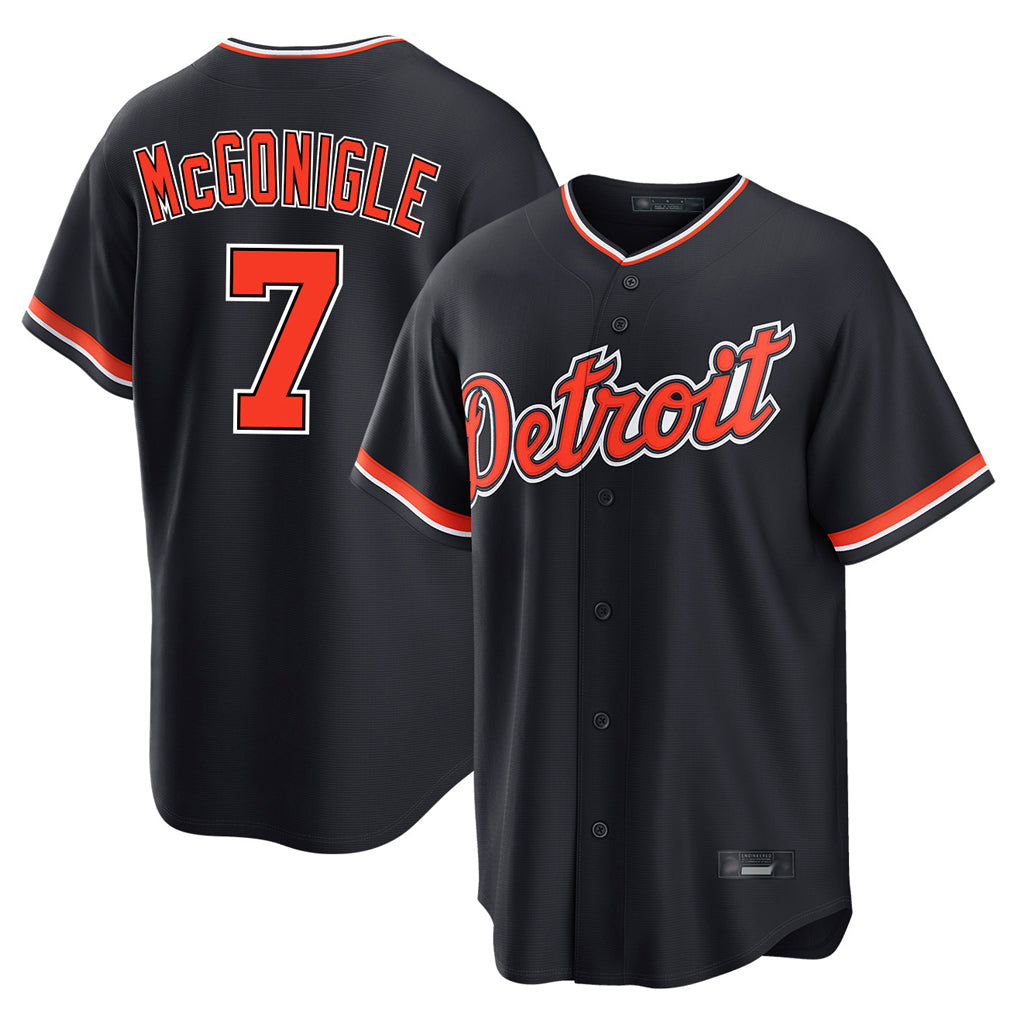 D.Tigers #7 Kevin McGonigle Player Navy Home Game Ddoa Stitched Jerseys