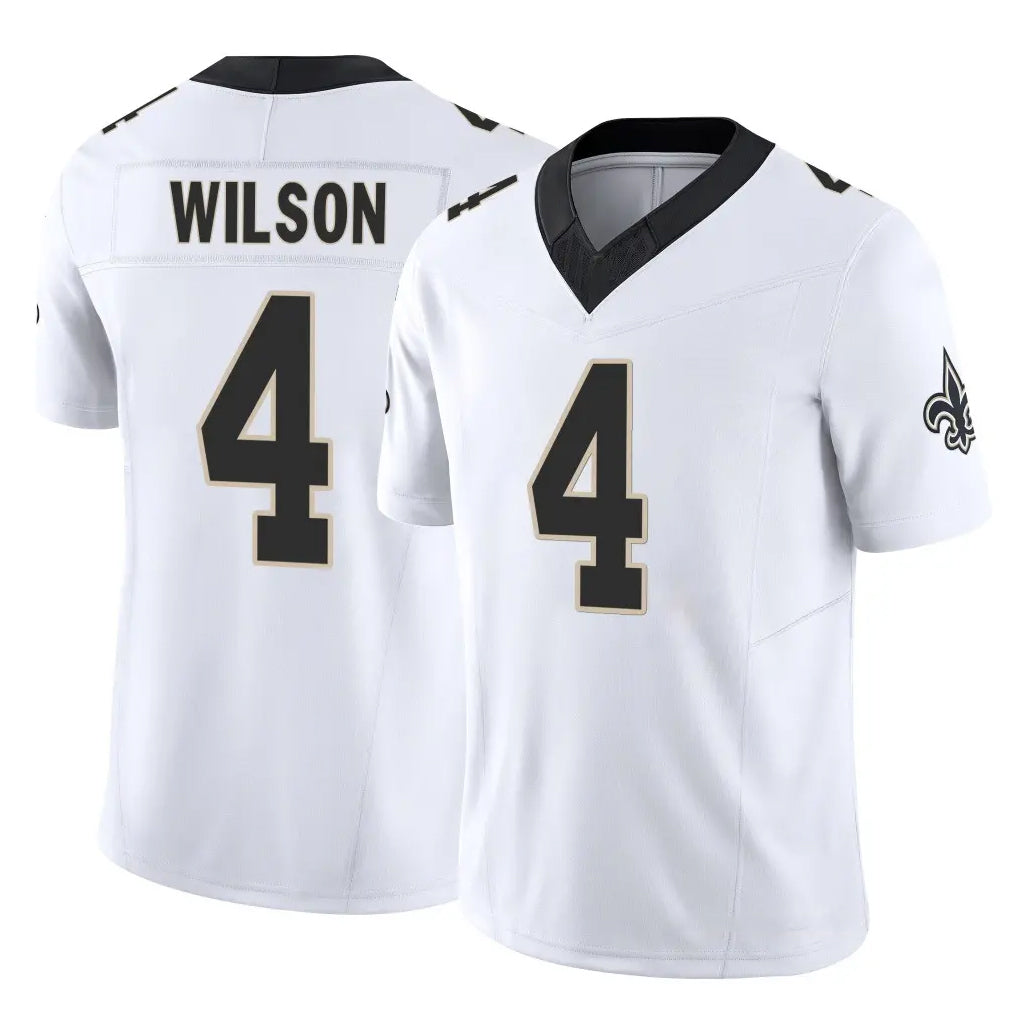 NO.Saints #4 Zach Wilson Player White Limited Vapor F.U.S.E. Home Game Ddoa Stitched Jerseys