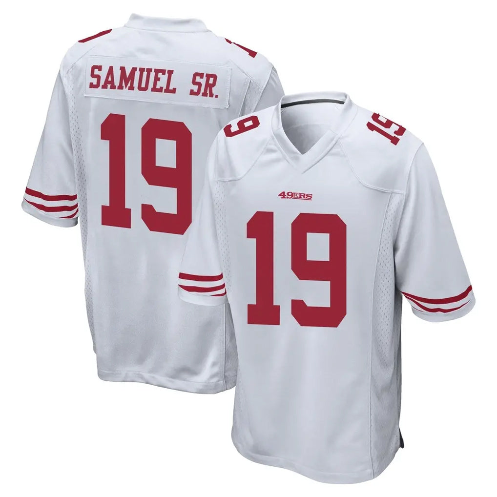 SF.49ers #19 Deebo Samuel Sr. Player White Home Game Ddoa Stitched Jerseys