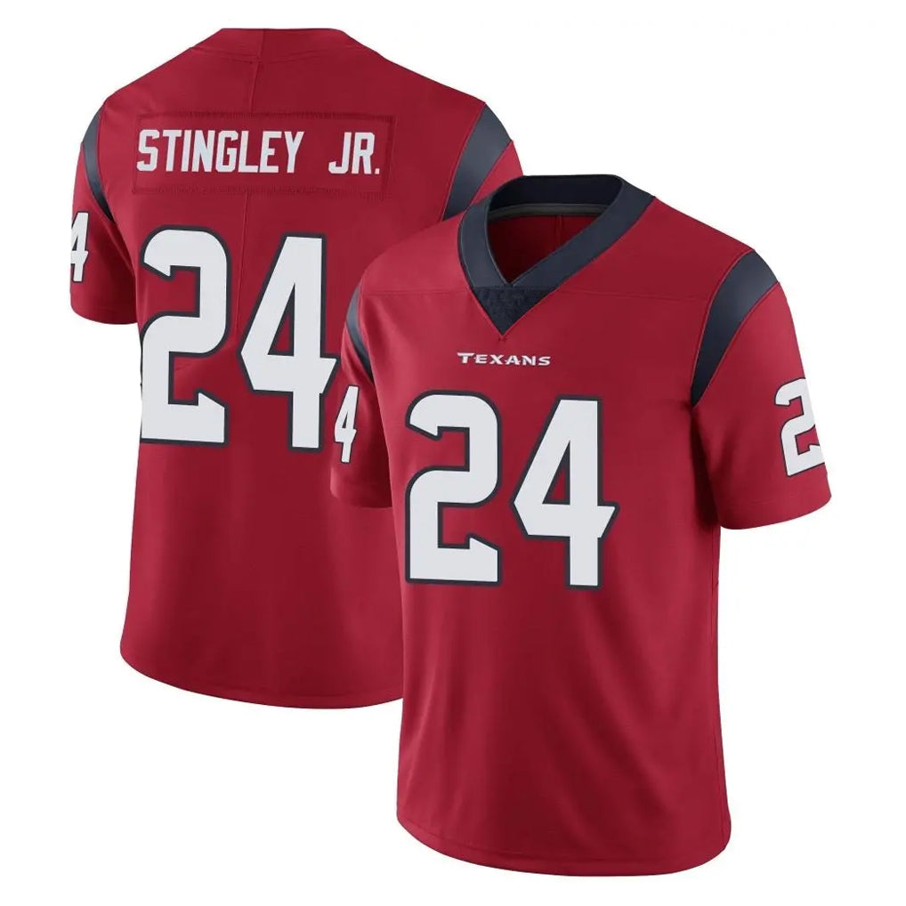 H.Texans #24 Derek Stingley Jr. Player Red Limited Vapor Untouchable Home Game Ddoa Stitched Jerseys