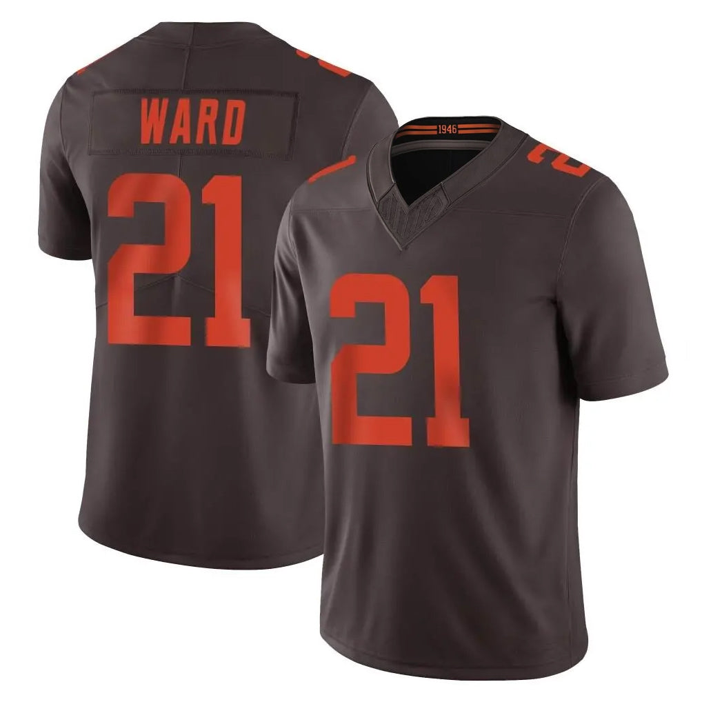 C.Browns #21 Denzel Ward Player Brown Limited Vapor F.U.S.E. Alternate Game Ddoa Stitched Jerseys