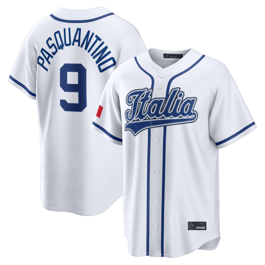 KC.Royals #9 Vinnie Pasquantino Player White Italy 2026 WBC Classic Home Ddoa Stitched Jerseys