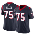 H.Texans #75 Wyatt Teller Player Navy Limited Vapor F.U.S.E. Home Game Ddoa Stitched Jerseys