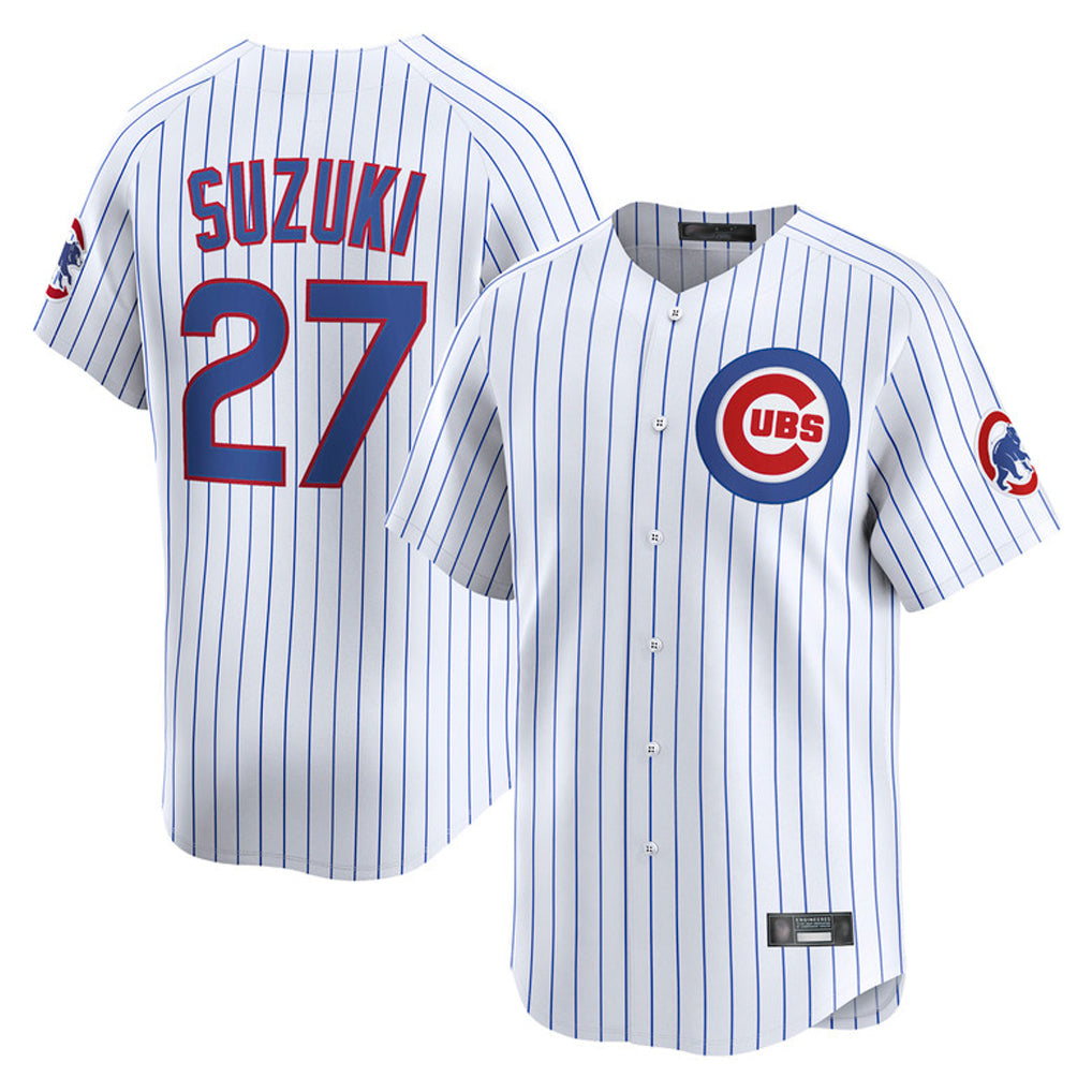 C.Cubs #27 Seiya Suzuki Player White Limited Home Game Ddoa Stitched Jerseys
