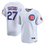 C.Cubs #27 Seiya Suzuki Player White Limited Home Game Ddoa Stitched Jerseys
