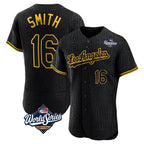 LA.Dodgers #16 Will Smith Player Black World Series Snake Skin City Limited Elite Home Ddoa Stitched Jerseys