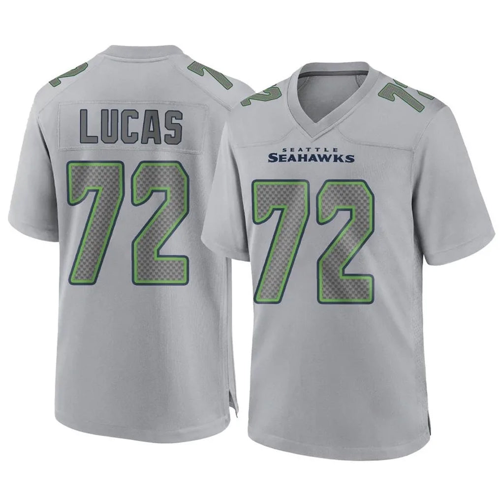 S.Seahawks #72 Abraham Lucas Player Gray Atmosphere Fashion Home Game Ddoa Stitched Jerseys