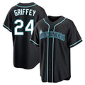 S.Mariners #24 Ken Griffey Jr Player Black Fashion Home Limited Ddoa Stitched Jerseys