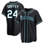 S.Mariners #24 Ken Griffey Jr Player Black Fashion Home Limited Ddoa Stitched Jerseys