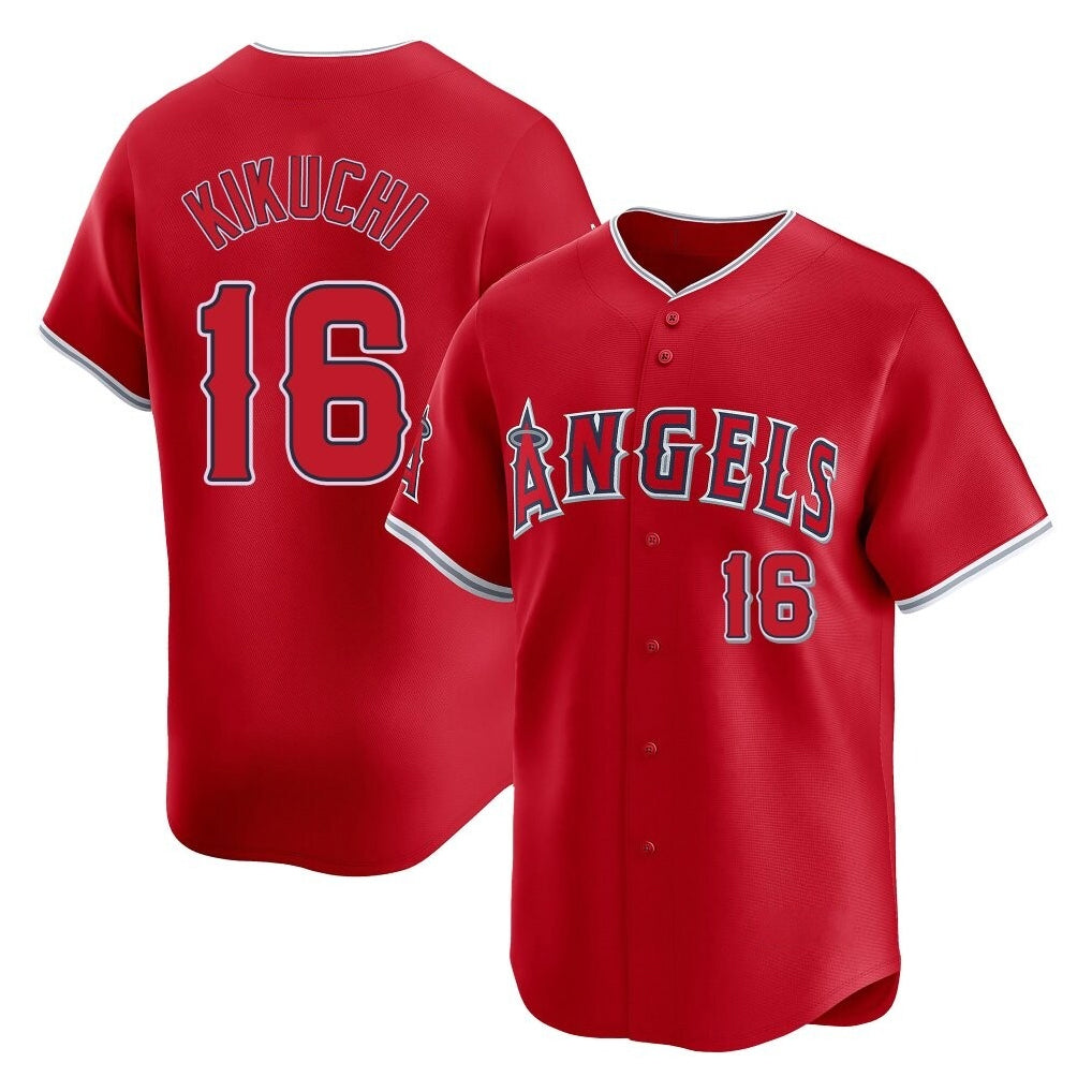 LA.Angels #16 Yusei Kikuchi Player Red Home Limited Ddoa Stitched Jerseys
